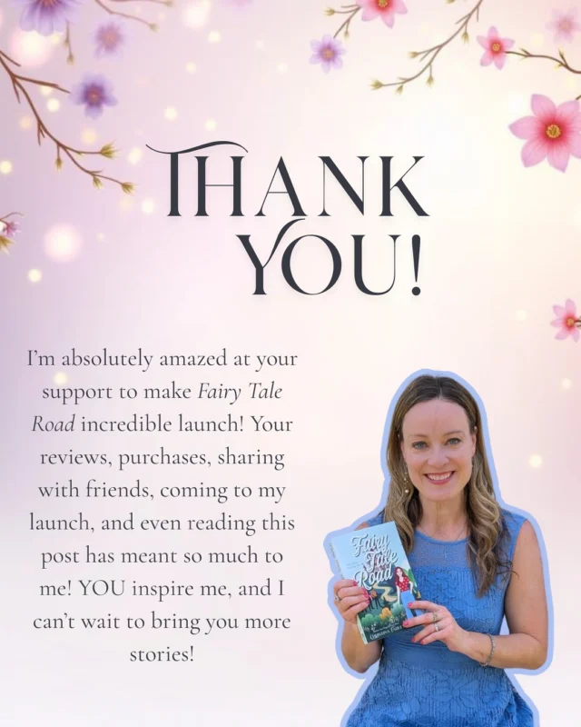 I’m overwhelmed by the kindness you’ve all sent my way during the launch of Fairy Tale Road. Between the emails, social media shout-outs, and reviews, I’m feeling incredibly grateful to have you all in my life. Fairy Tale Road is not your normal read, but you took that book and had a blast with it. So THANK YOU. 

A special shoutout to Janice Hardy and @fireplusalgebra for being my crit partners and helping me shape the story. To my boys and husband, without them, I couldn’t have put together this launch. They supported me every step of the way. Also, a big shout out to @kayleigh.farmer79 and @kadance.elizabeth for all of their help. To my husband, who encouraged me to write a choose-your-own happily ever after style book. My amazing copyeditor @sarahwardbooks jumped in and edited this book at random moments and was so flexible and patient. What would I do without you, Sarah? Thank you to @amychristinepar, @vivibarnes, and Peggy Jackson for your endless support. To @sunshinebookco for helping me put on the most amazing book launch despite the heat! I’m also so grateful to my Keeper of the Realms group for sharing about the book and hyping it up. You are all THE BEST.

And now to write more books because you inspire me to keep writing. Thank you for being a part of my life. You make my world so much better.
